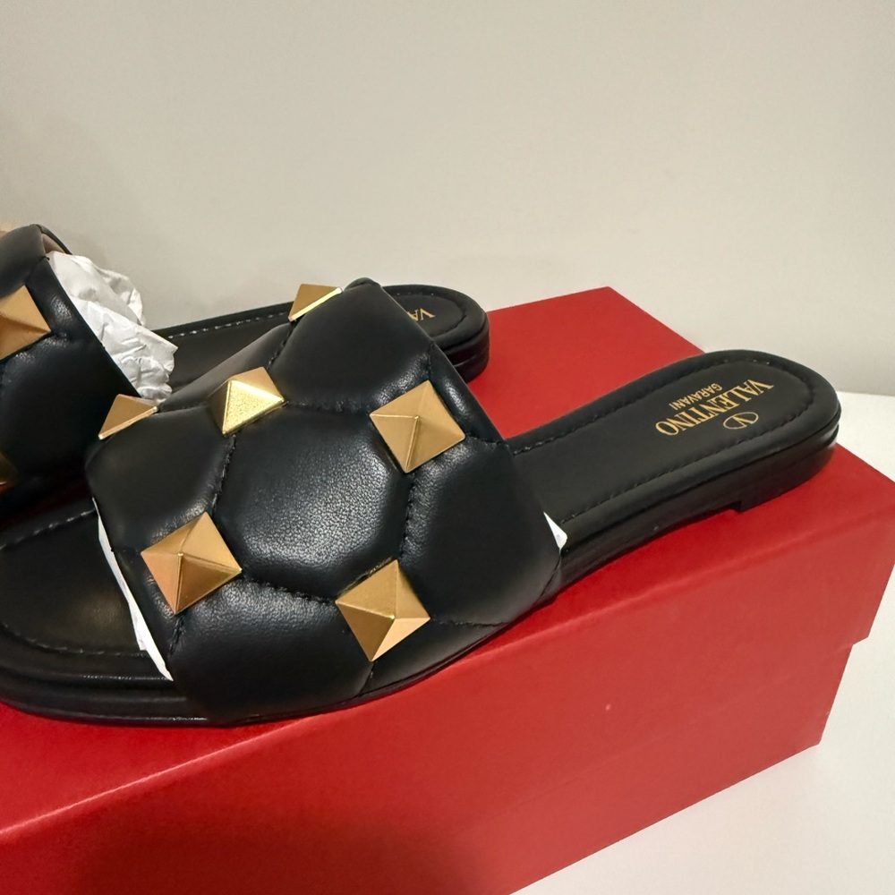 Valentino Roman Stud Leather Sandal in Black - worn 1 time only